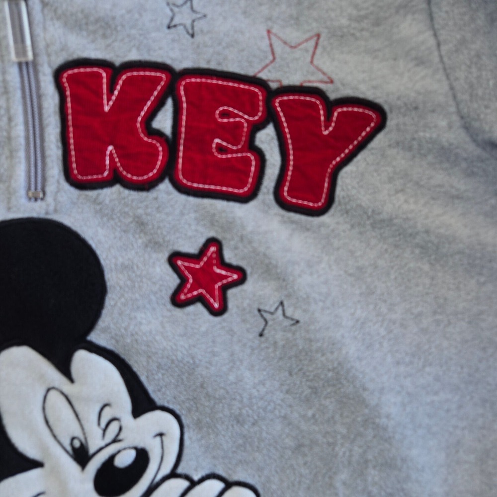 Disney Mickey Mouse Womens 2XL 1/4 Zip Fleece Hoodie Sweatshirt Gray VTG Y2K - Picture 2 of 9